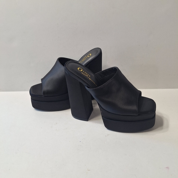 Olivia Black Whimsygoth Witchy Goth Edgy Slip-On Platform Chunky Heels Size 5.5 - Picture 12 of 14